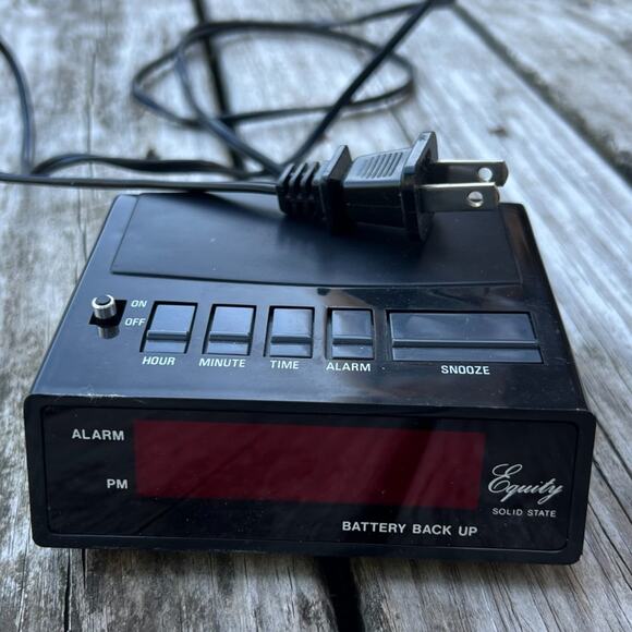Vintage Equity Digital Alarm Clock - Red LED Display - Retro 70s/80s Electronics - Picture 2 of 7